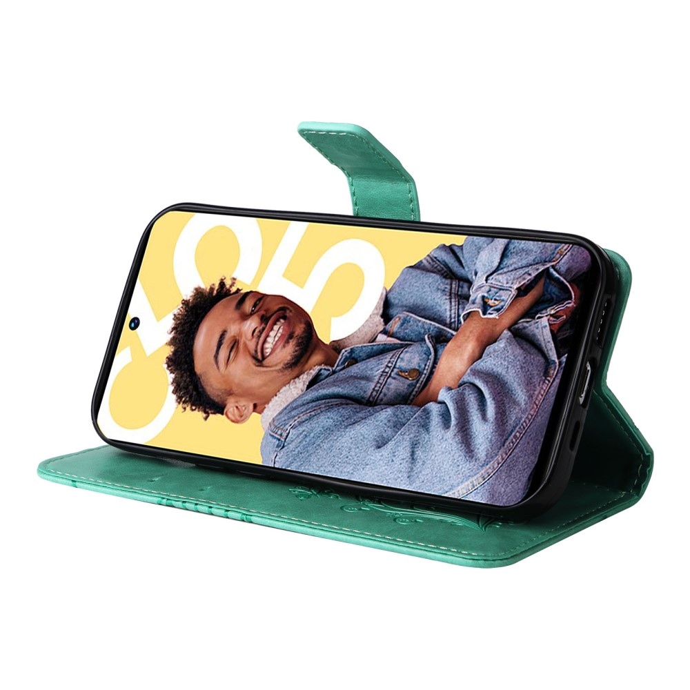 Nagy pillangó könyvtáska a Realme C55 készülékhez - teal színű