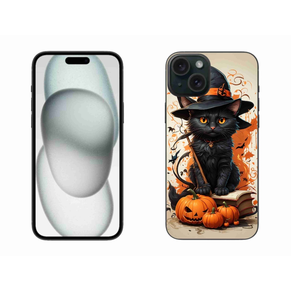 Zselés borítás mmCase iPhone 15 Plus készülékhez - macska varázsló