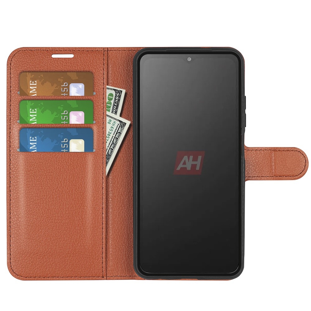 Litchi könyv tok Samsung Galaxy Xcover 7 készülékhez - barna