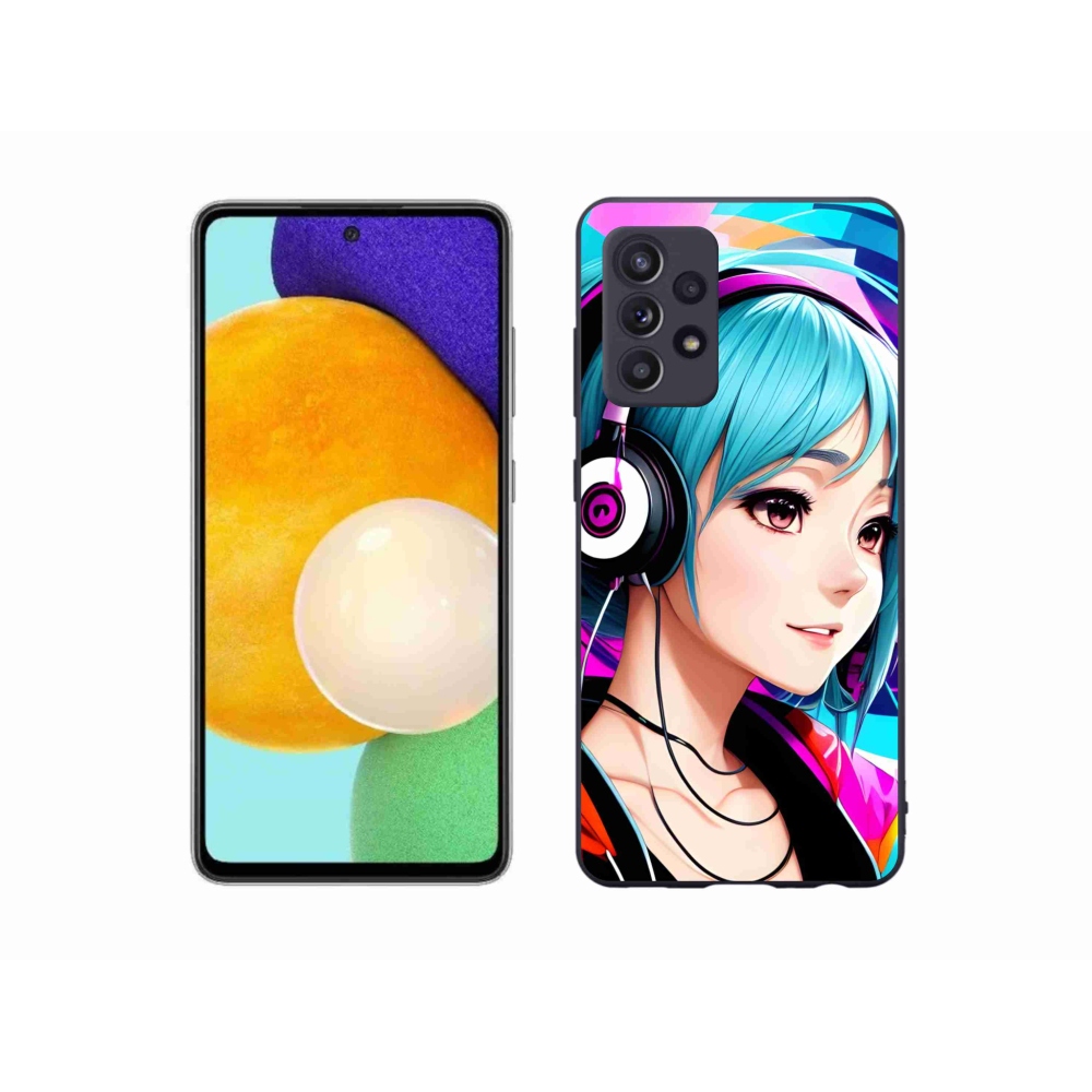 Zselés borítás mmCase Samsung Galaxy A52/A52 5G - lány fejhallgatóval