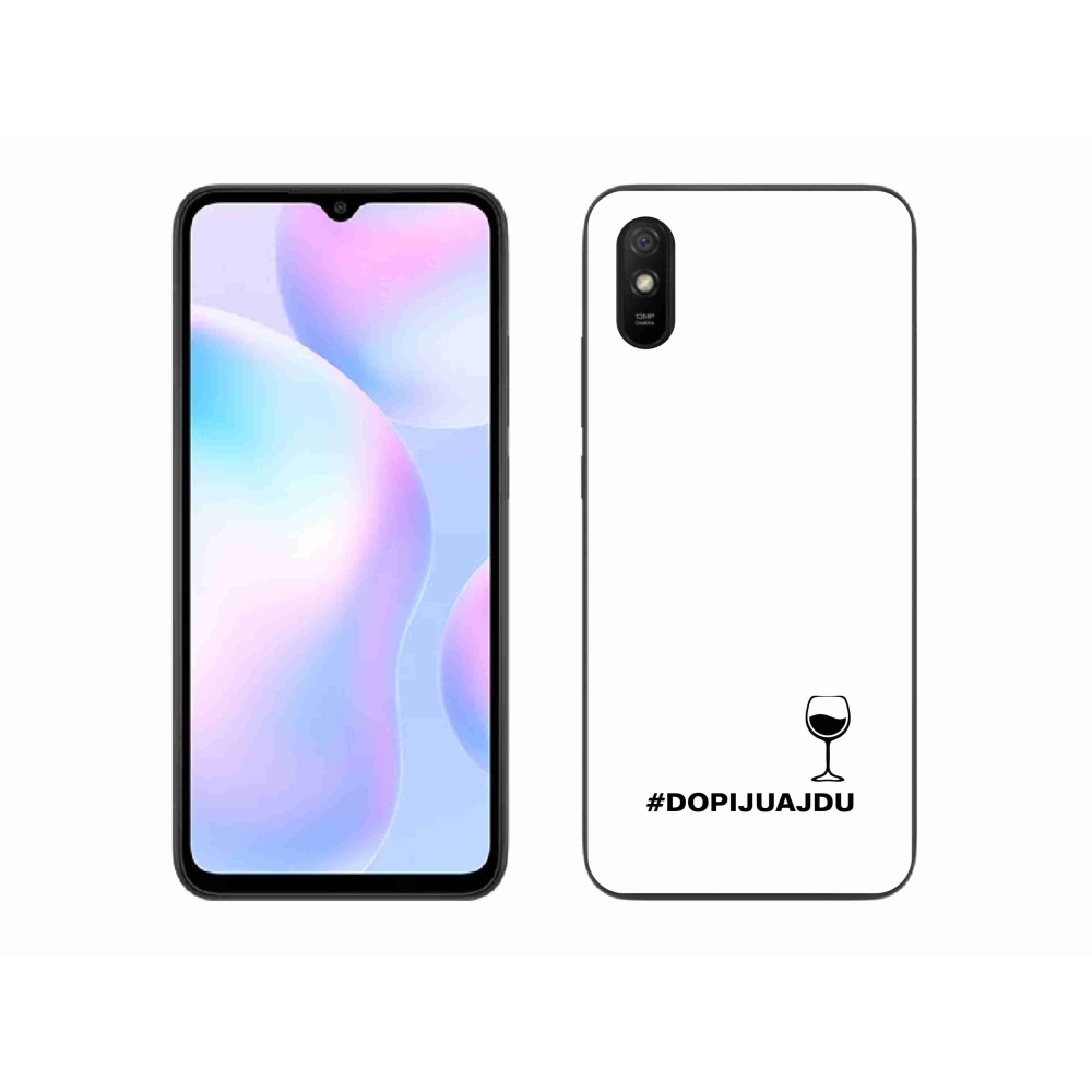 Gél borítás mmCase a Xiaomi Redmi 9A számára - bor motívum fehér háttérrel