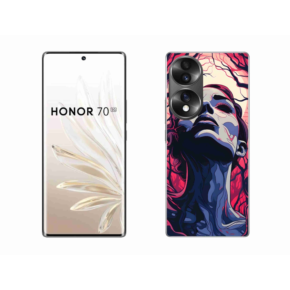 Zselés borítás mmCase a Honor 70 készülékhez - absztrakt arc