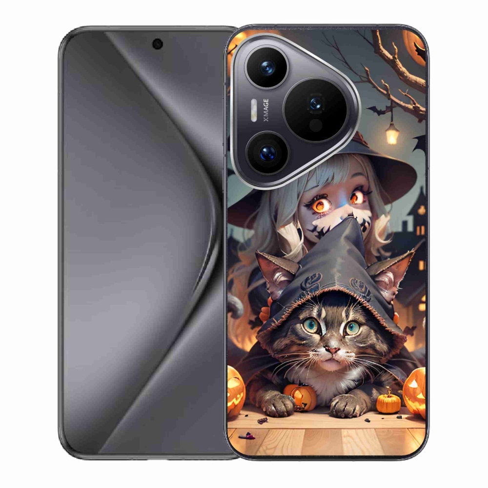 Zselés borítás mmCase a Huawei Pura 70 készülékhez - boszorkány macskával