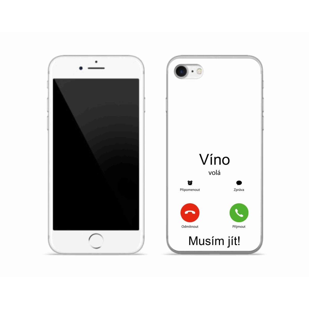 Gél borítás mmCase iPhone SE (2022) - bor hívások fehér háttérrel