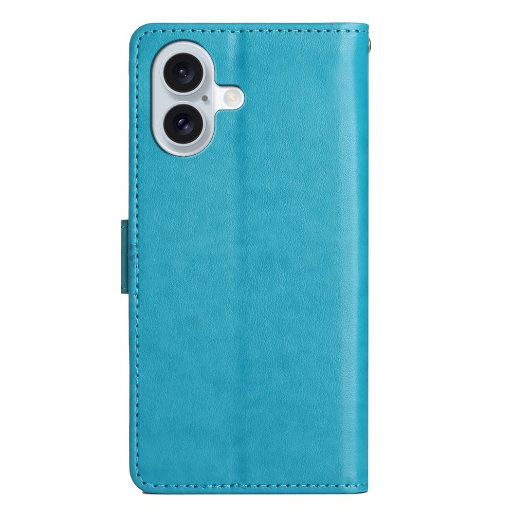 Virágok könyvtáska iPhone 17 készülékhez - kék