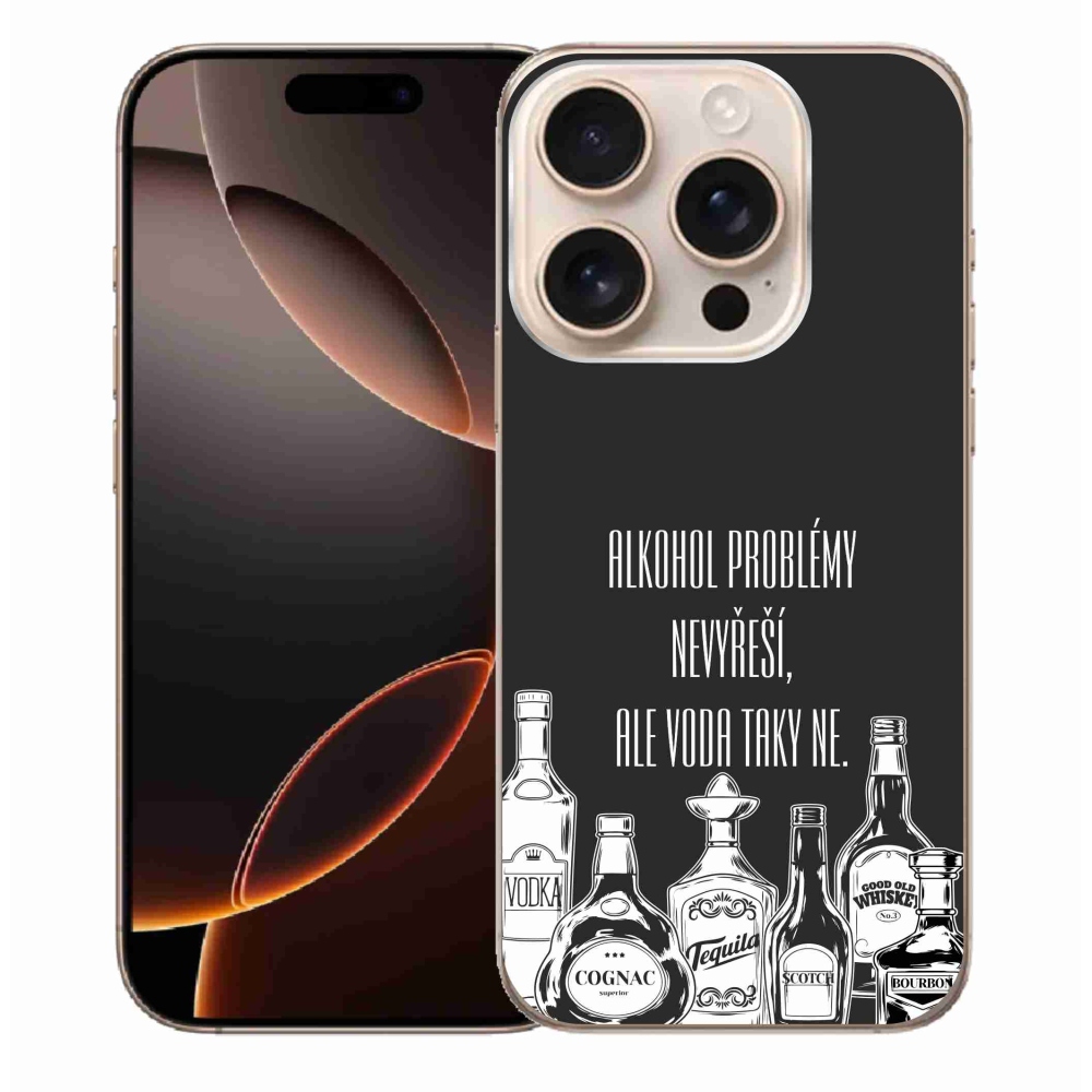 Gél borítás mmCase iPhone 16 Pro Max készülékhez - vicces szöveg fekete háttérrel