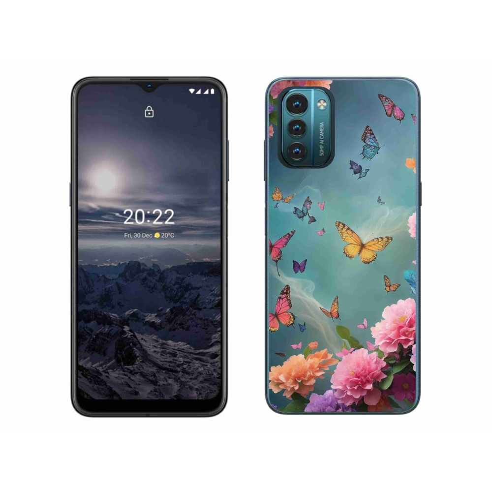 Zselés borítás mmCase a Nokia G11/G21 készülékhez - színes virágok és pillangók