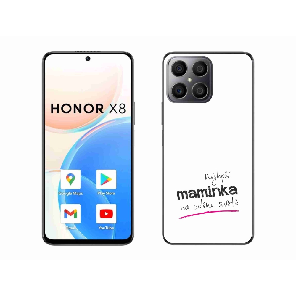 Gél borító mmCase a Honor X8 4G - legjobb anya 4 fehér háttérrel