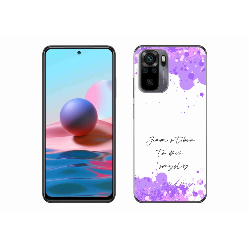 Gél borító mmCase a Xiaomi Redmi Note 10 4G-hez - szerelmes szöveg fehér háttérrel