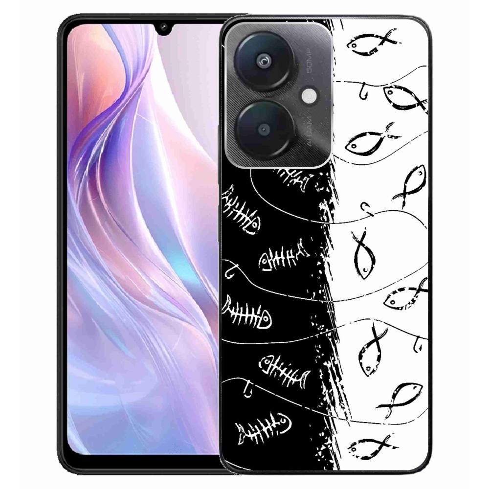 Gél borító mmCase a Xiaomi Redmi 13C 5G számára - csontvázak és halak