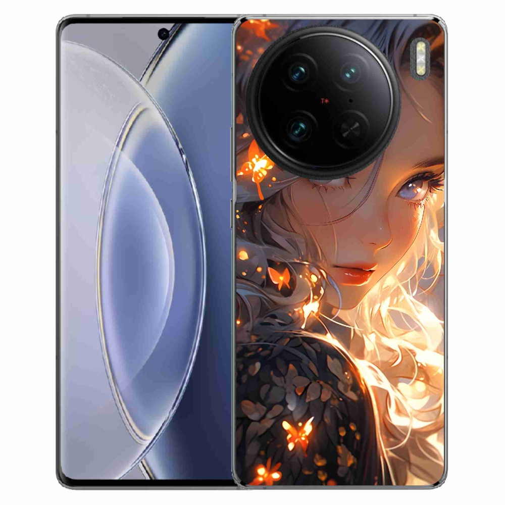 Gél borítás mmCase a Vivo X90 Pro-n - lány és pillangók
