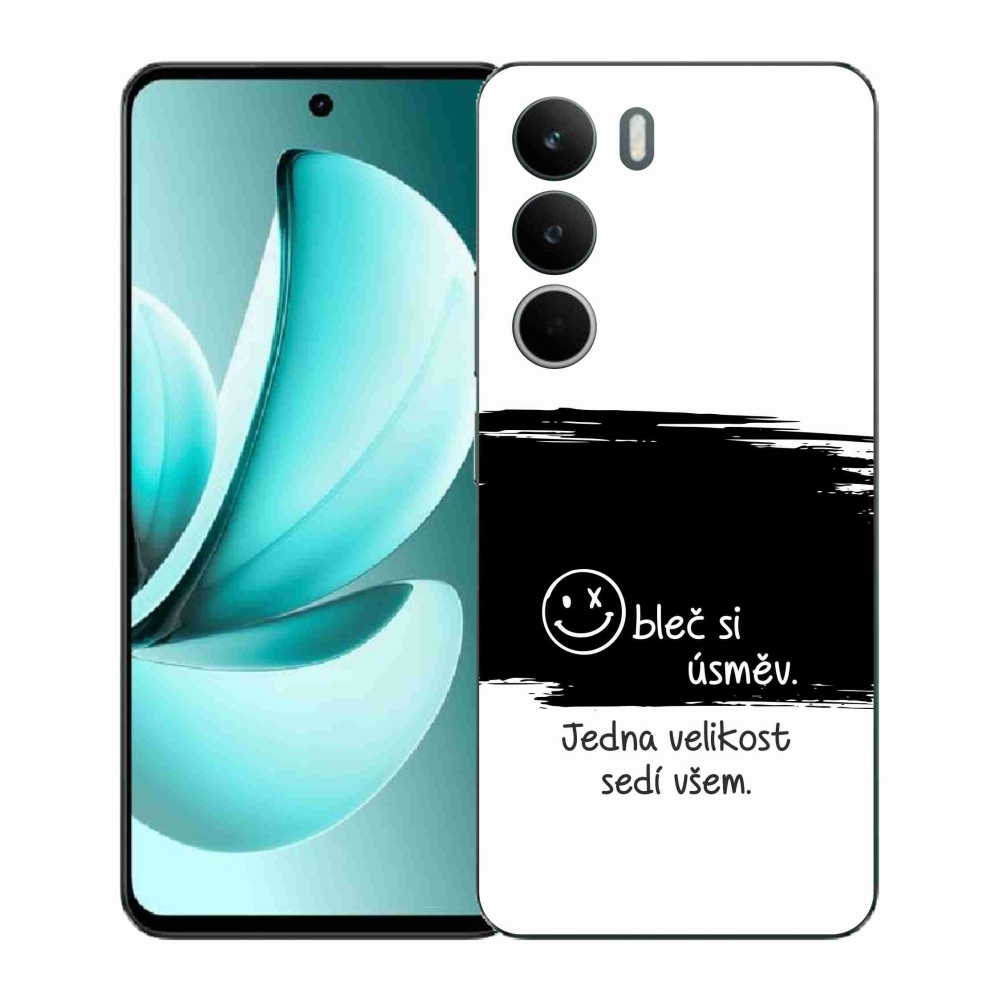 Gél borító mmCase a Realme C71 készülékhez - vicces szöveg 8 fekete és fehér háttérrel