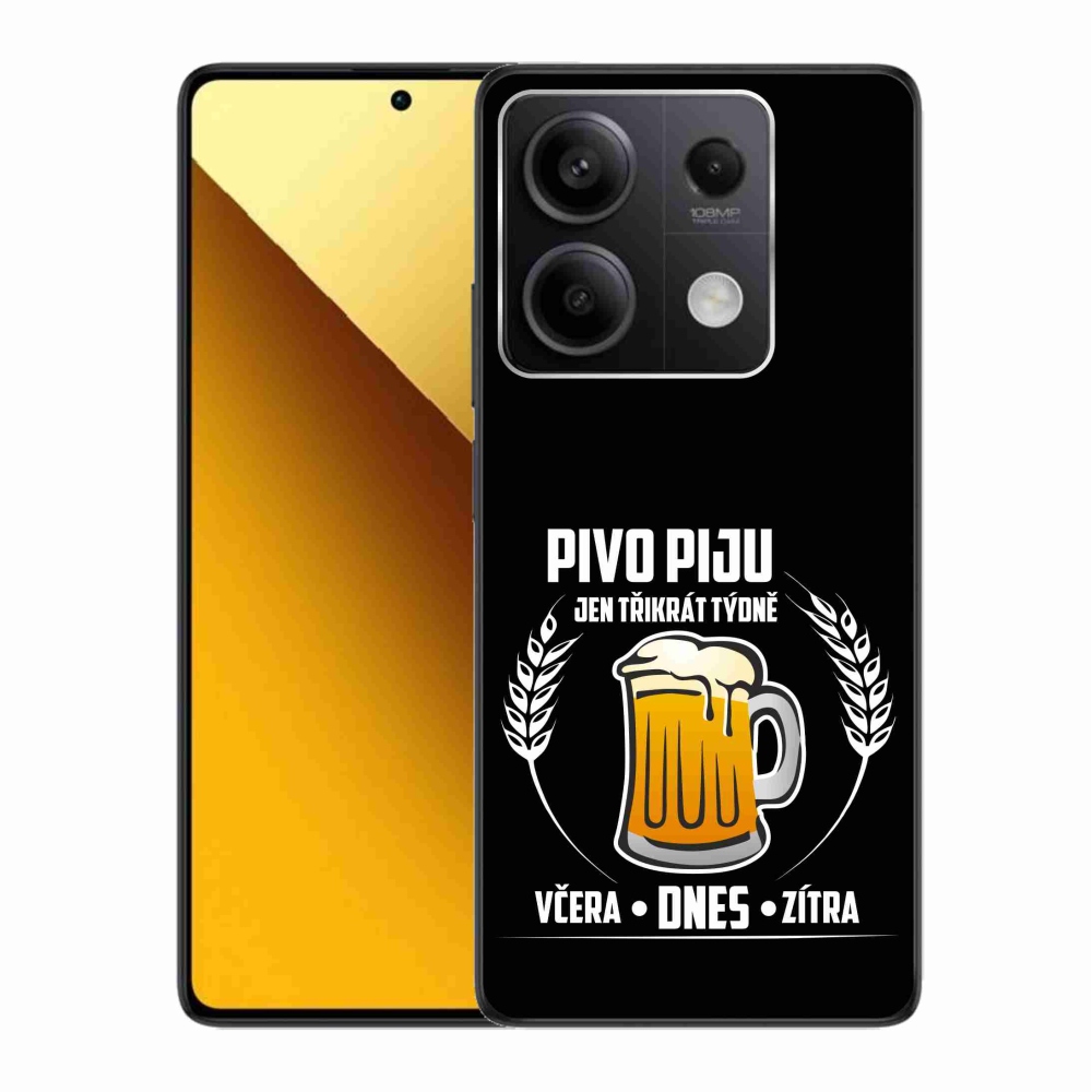 Gél borítás mmCase a Xiaomi Redmi Note 13 5G számára - sör motívum fekete háttérrel