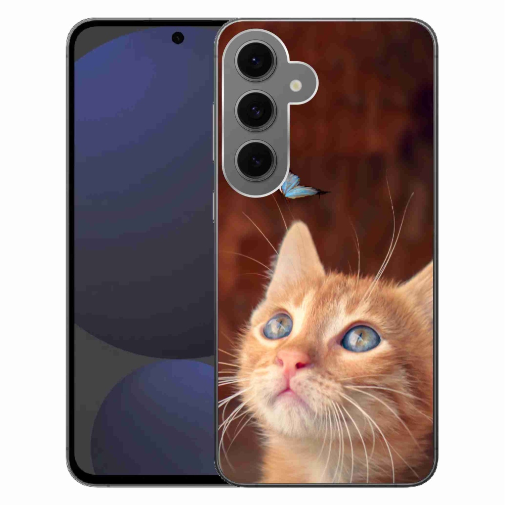 Gél borítás mmCase Samsung Galaxy S24 FE készülékhez - pillangó és cica