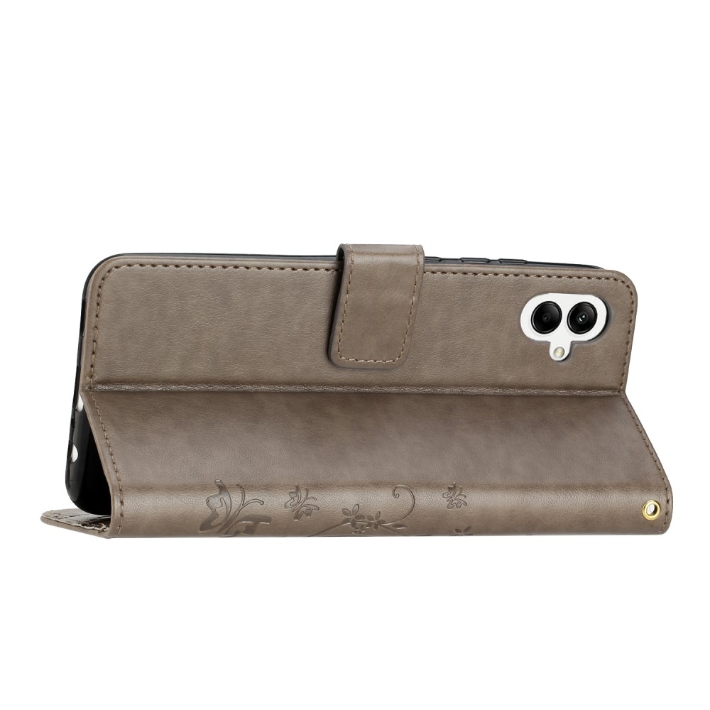 Virágok könyv tok Samsung Galaxy A06 4G készülékhez - szürke