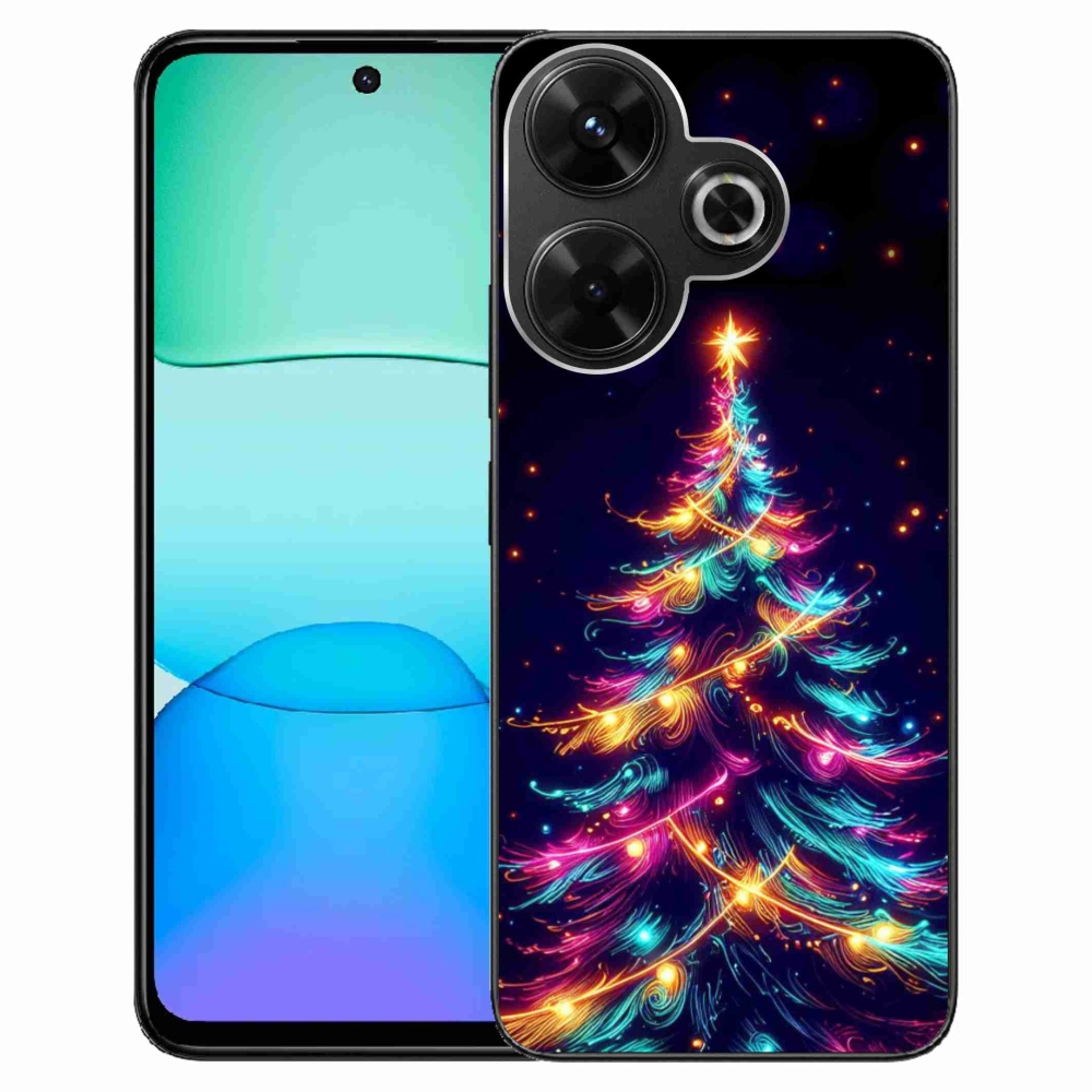 Gél borítás mmCase a Xiaomi Redmi 13 4G/Poco M6 4G - neon karácsonyfa számára