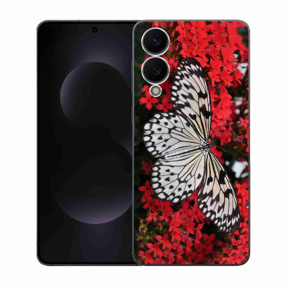 Zselés borítás mmCase Samsung Galaxy S25 Edge készülékhez - fekete-fehér pillangó 1