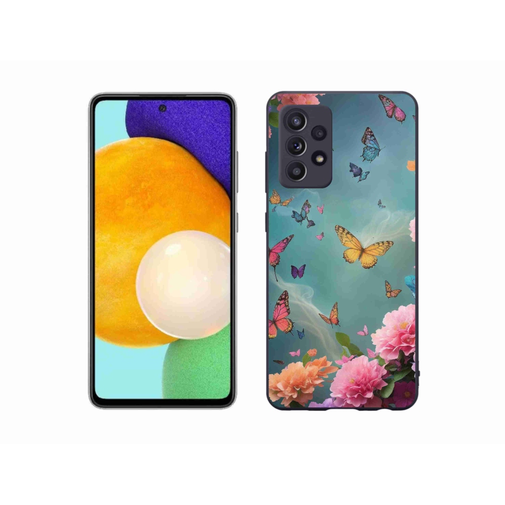 Gél borítás mmCase Samsung Galaxy A52s 5G - színes virágok és pillangók