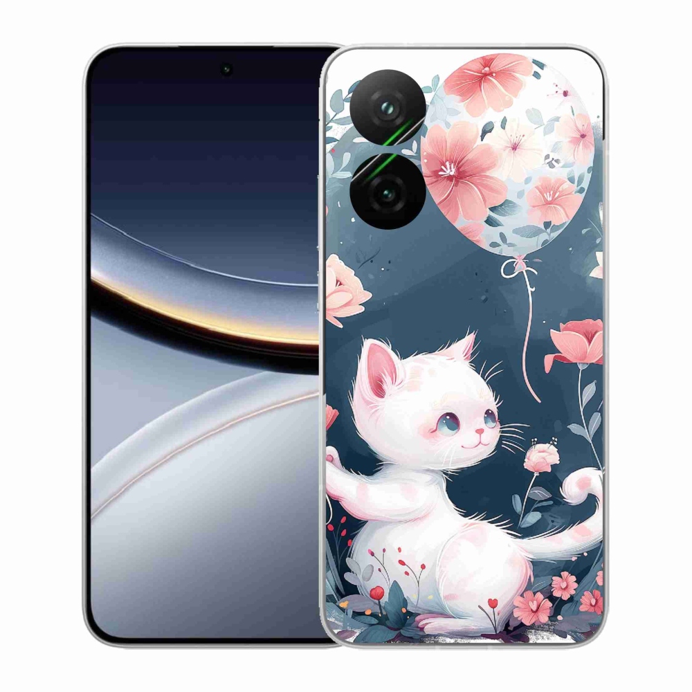 Gél borító mmCase a Xiaomi Poco F7 5G-hez - cica lufival