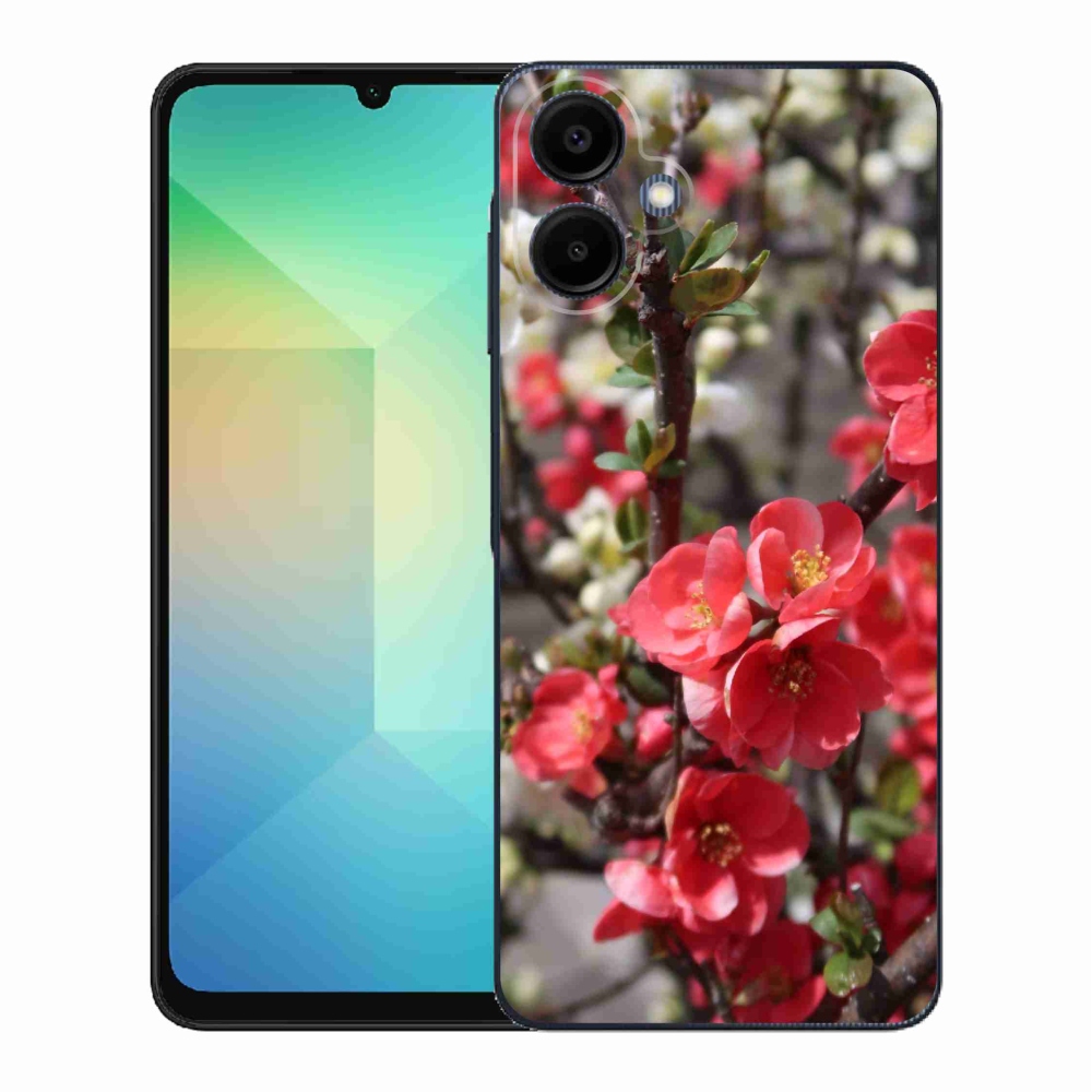 Gél borítás mmCase Samsung Galaxy A06 4G - piros virágok