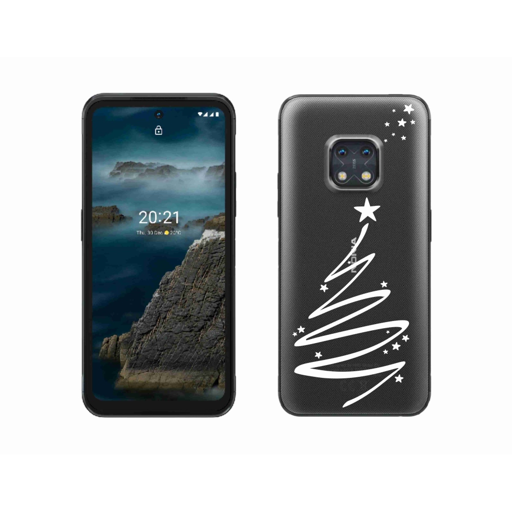 Zselés borító mmCase a Nokia XR20 készülékhez - fehér fa átlátszó háttéren