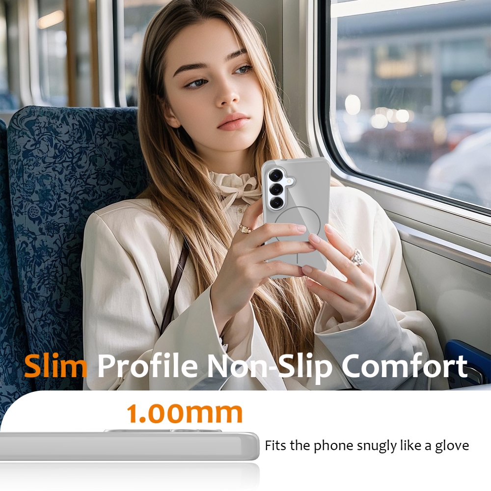 MagSafe zselés hordtáska Samsung Galaxy S25 FE készülékhez - fehér