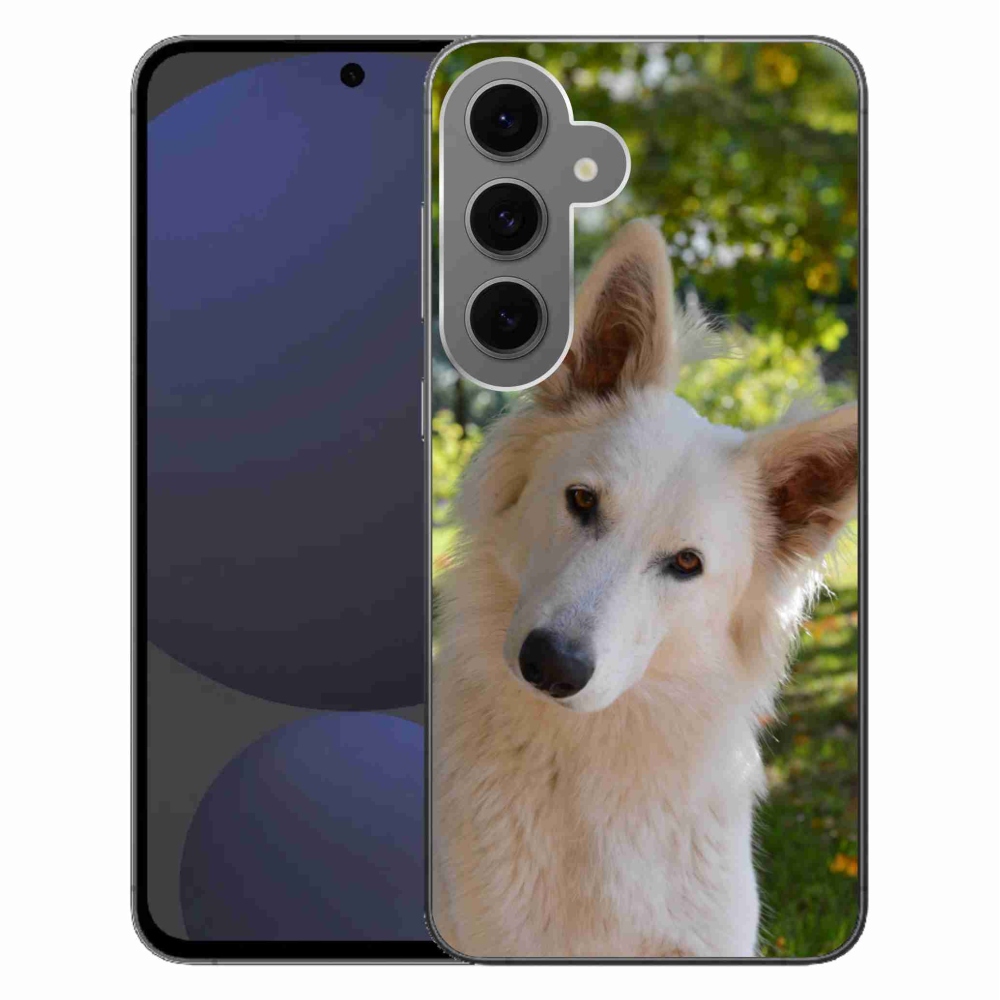 Zselés borítás mmCase Samsung Galaxy S24 FE - fehér Svájci juhász 1