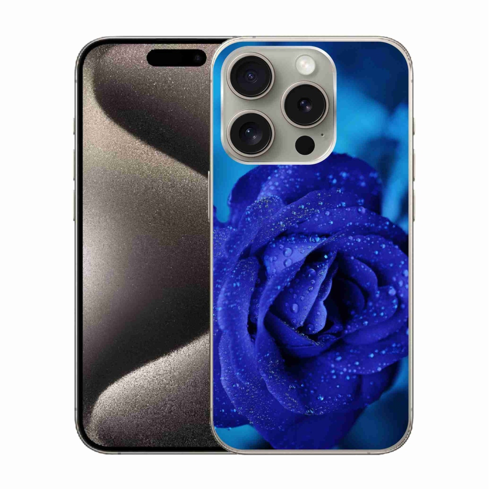 Gél tok mmCase iPhone 15 Pro készülékhez - kék rózsa