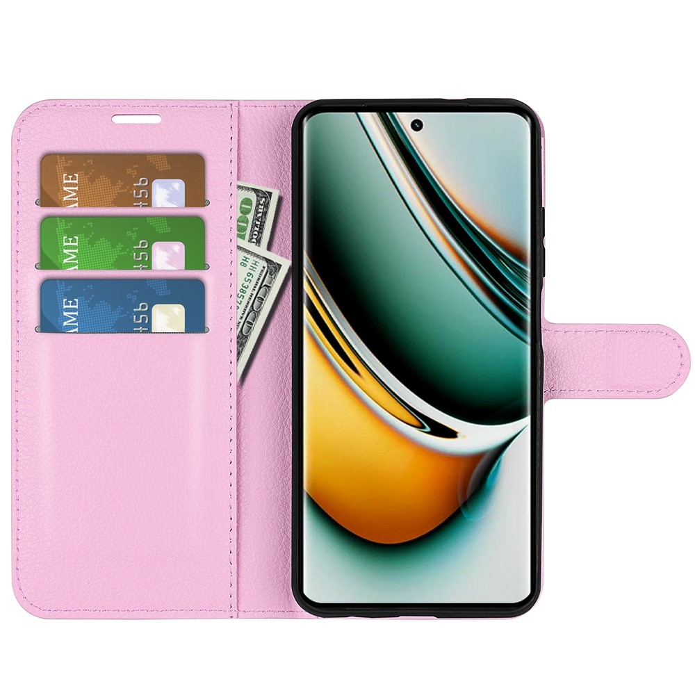 Litchi könyvtáska a Realme 11 Pro 5G/11 Pro+ 5G modellhez - rózsaszín