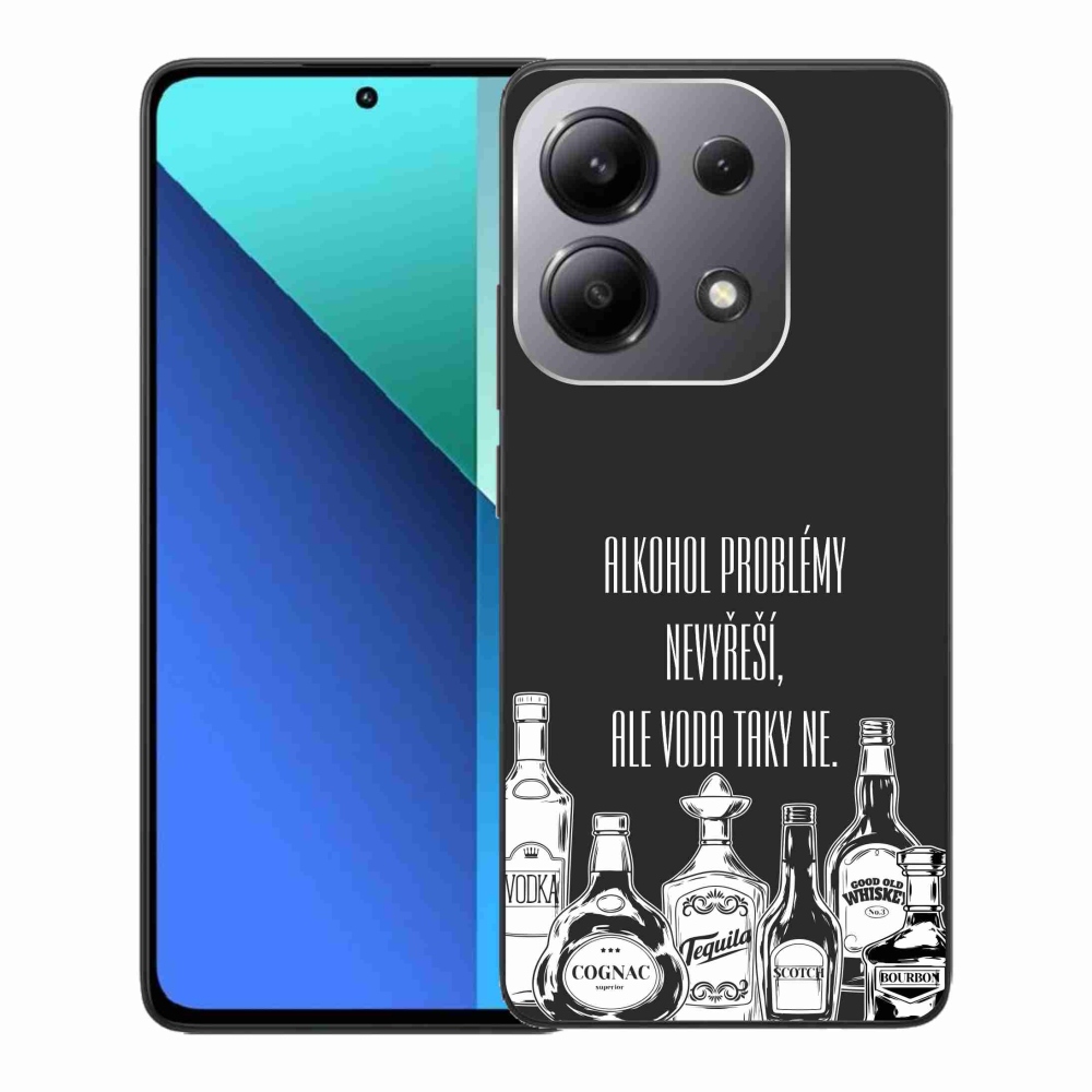 Gél borító mmCase a Xiaomi Redmi Note 13-hoz - vicces szöveg fekete háttérrel