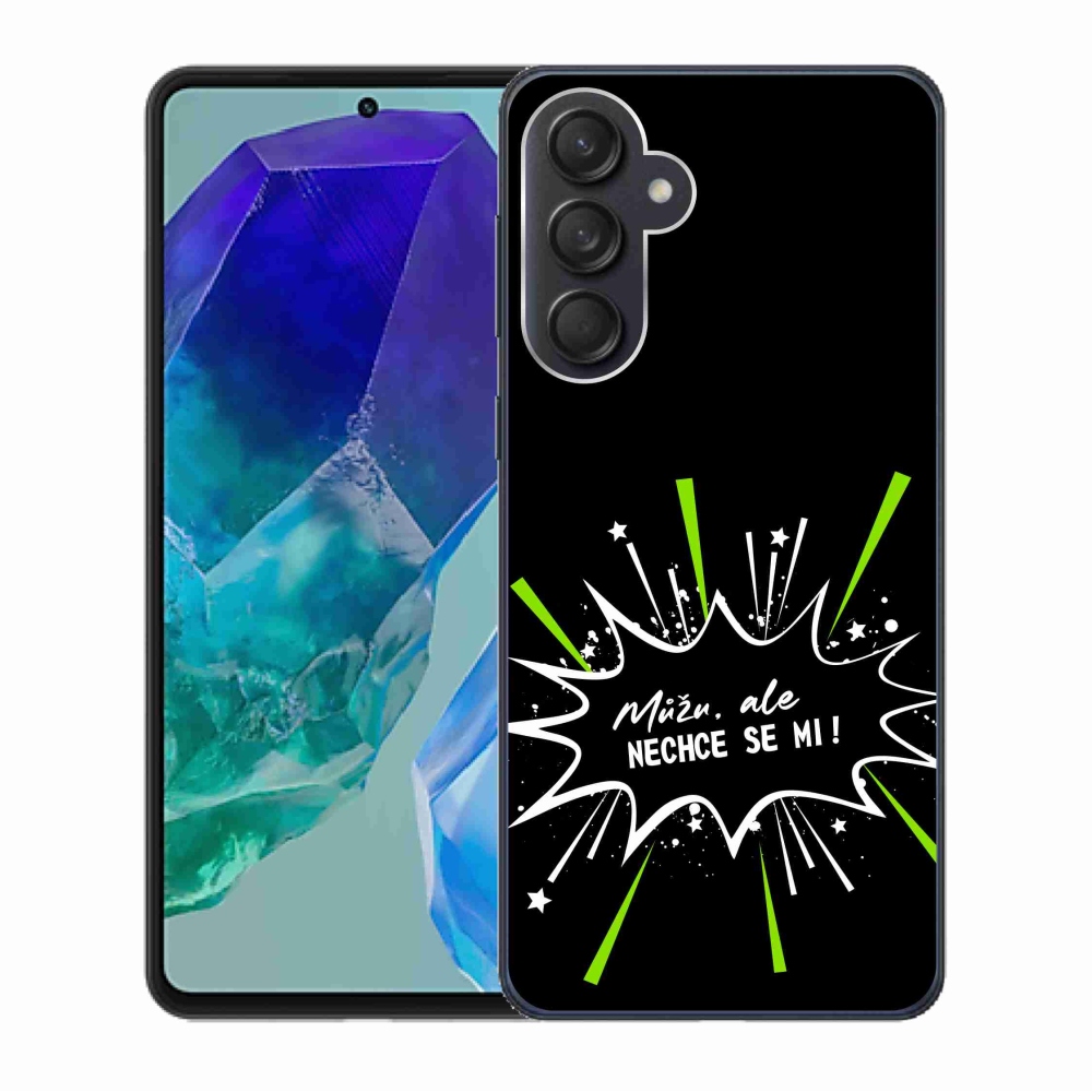 Gél borító mmCase Samsung Galaxy M55 5G - vicces szöveg 11 fekete háttér