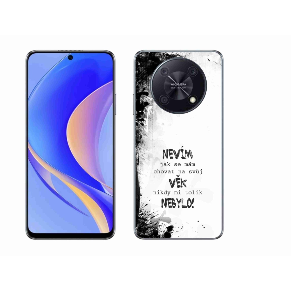 Gél borító mmCase a Huawei Nova Y90 készülékhez - vicces szöveg 14 fehér háttér