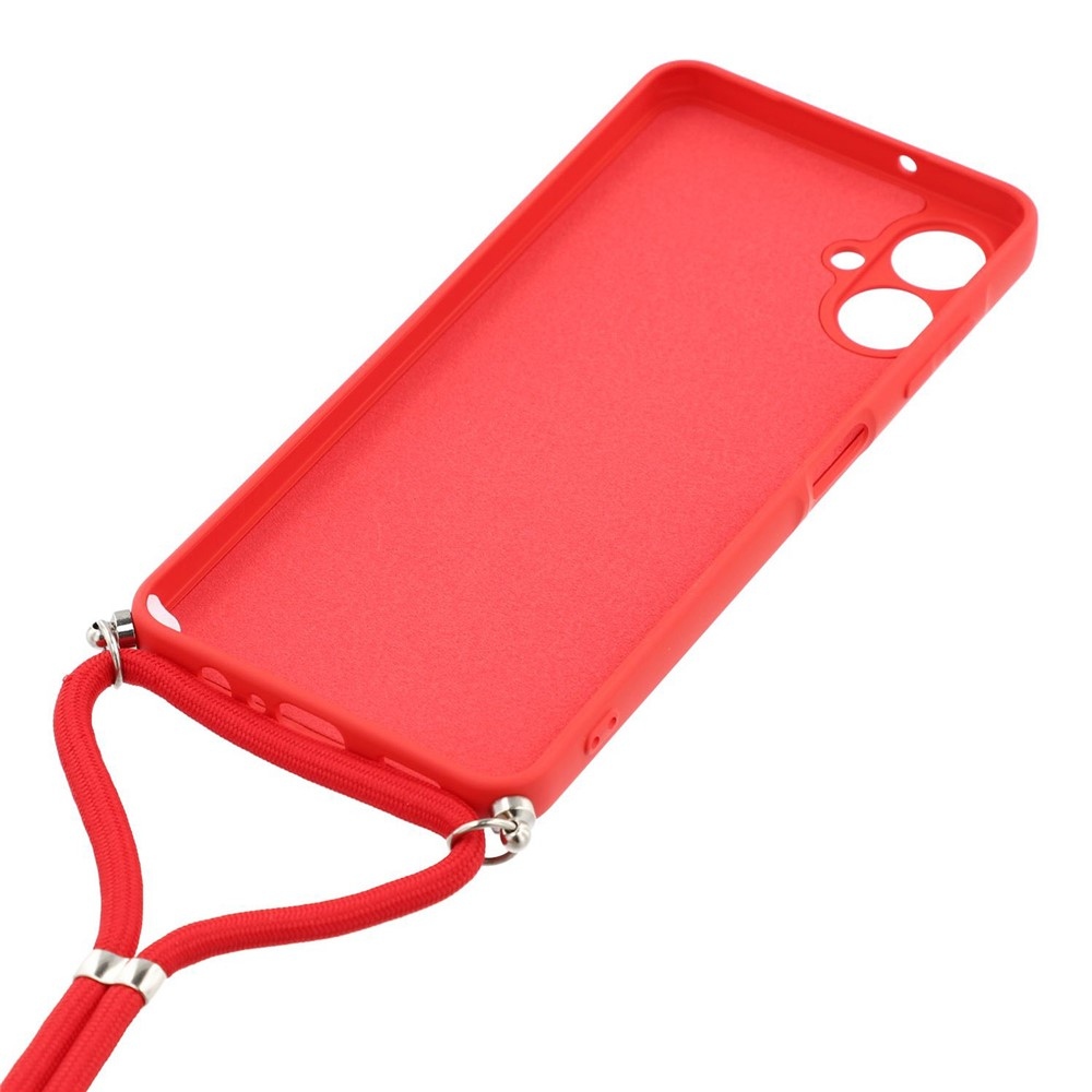 Bélés zselés tok húzózsinórral Samsung Galaxy A07 4G - piros