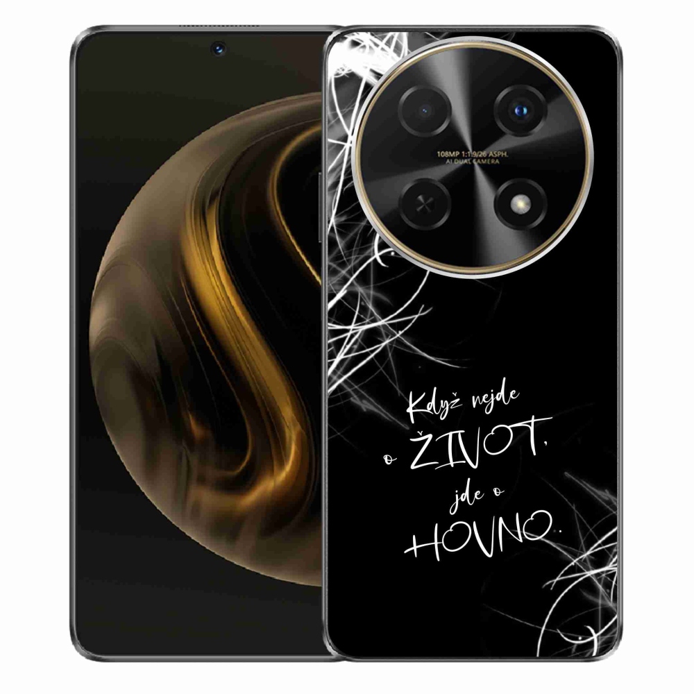 Gél borító mmCase a Huawei Nova 12i készülékhez - vicces szöveg 16 fekete háttér