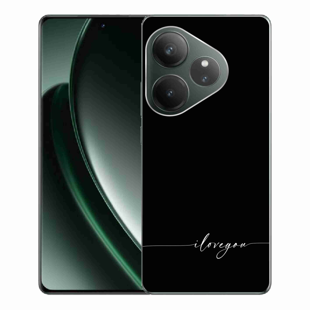 Gél borítás mmCase a Realme GT 6 5G/GT 6T 5G számára - Szeretlek fekete háttérrel