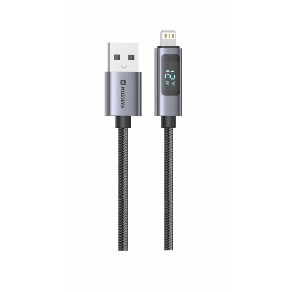 Swissten LCD kábel USB-A / Lightning 1m