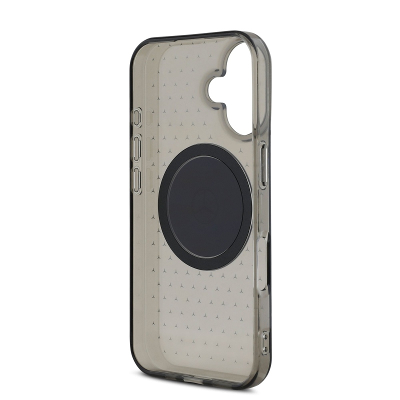 Mercedes PC/TPU csillagmintás MagSafe hátlap az iPhone 16 Plus készülékhez Fekete