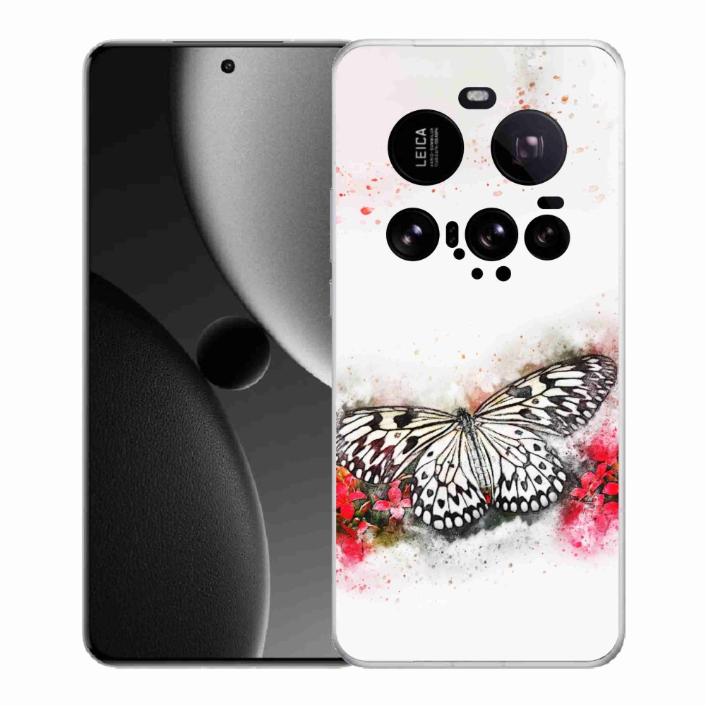 Gél borítás mmCase a Xiaomi 15 Ultra számára - fekete-fehér pillangó