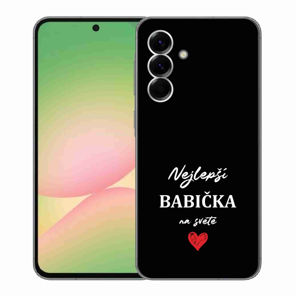 Gél borító mmCase Samsung Galaxy A56 5G - a legjobb nagymama 1 fekete háttérrel