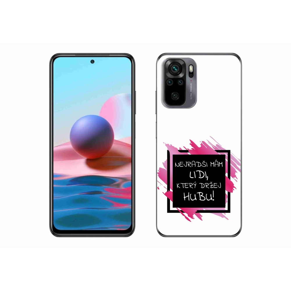 Gél borító mmCase a Xiaomi Redmi Note 10S-hez - vicces szöveg 7 fekete és fehér háttérrel