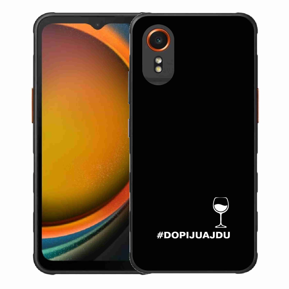 Gél borítás mmCase Samsung Galaxy Xcover 7 készülékhez - bor motívum fekete alapon