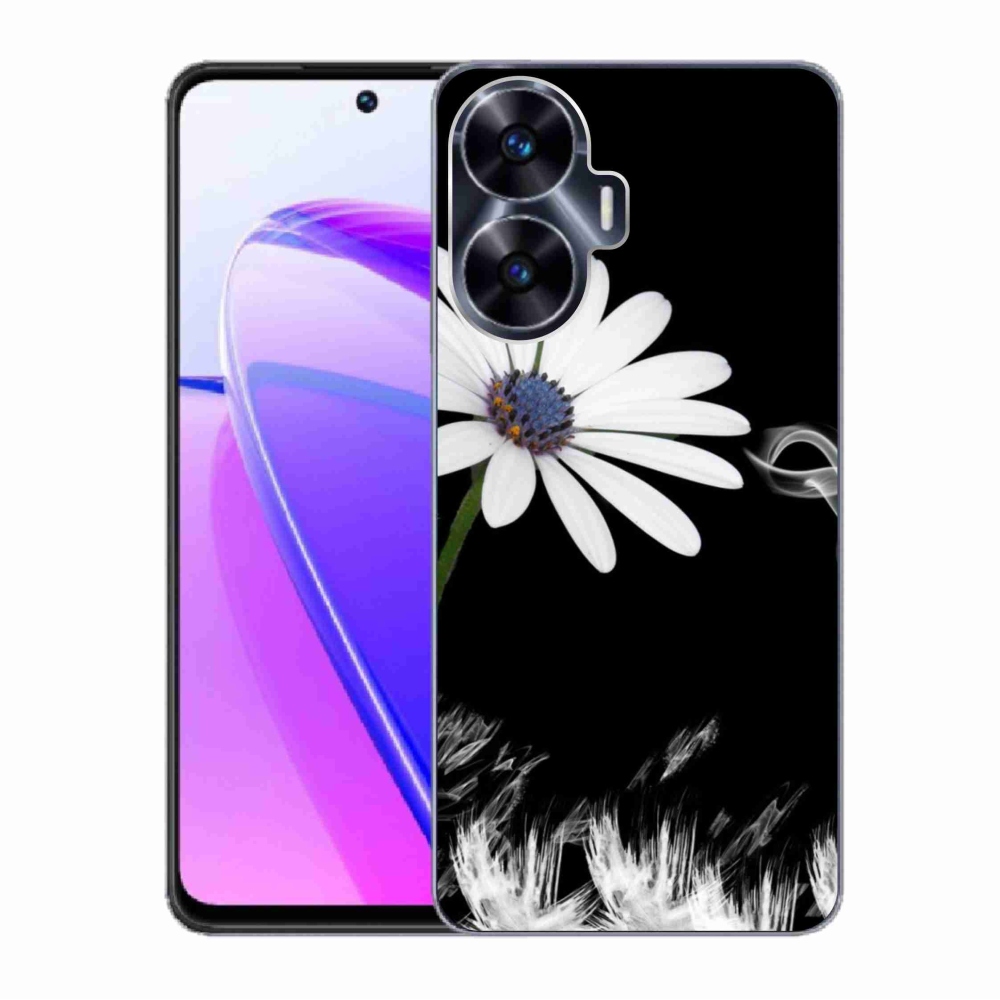 Zselés borító mmCase a Realme C55 készülékhez - fehér virág