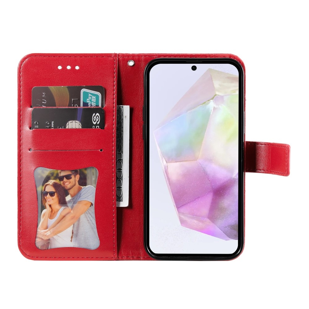 Mandala könyvtáska Samsung Galaxy A36 5G/A56 5G - piros