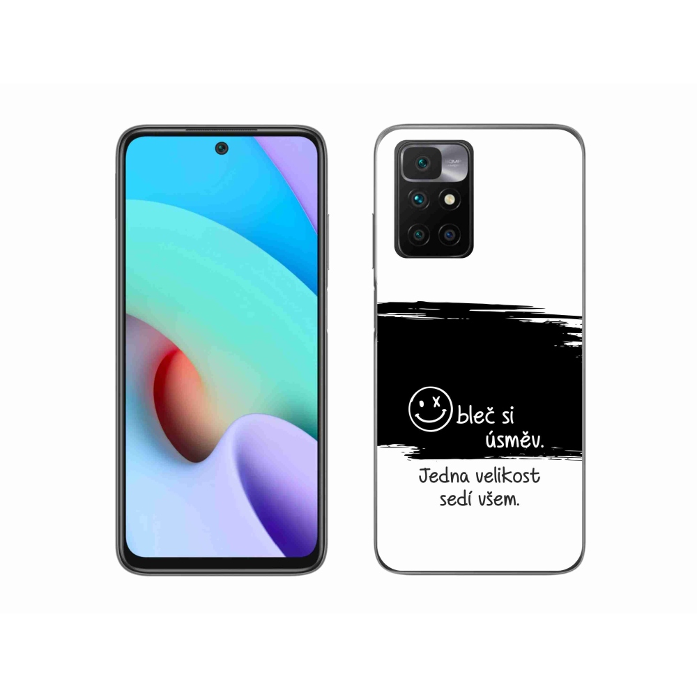 Gél borító mmCase a Xiaomi Redmi 10/Redmi 10 (2022) - vicces szöveg 8 fekete-fehér háttérrel