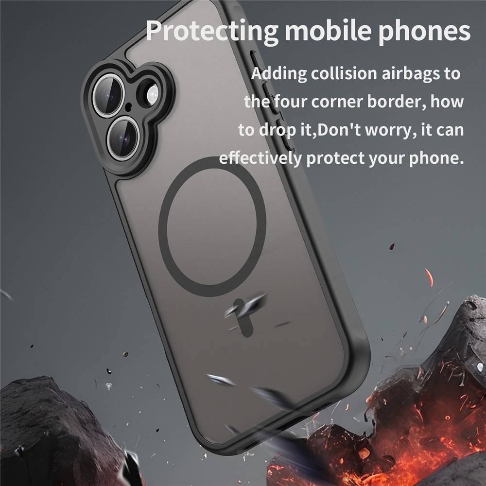 Matte zselés tok MagSafe-rel iPhone 17 készülékhez - fekete