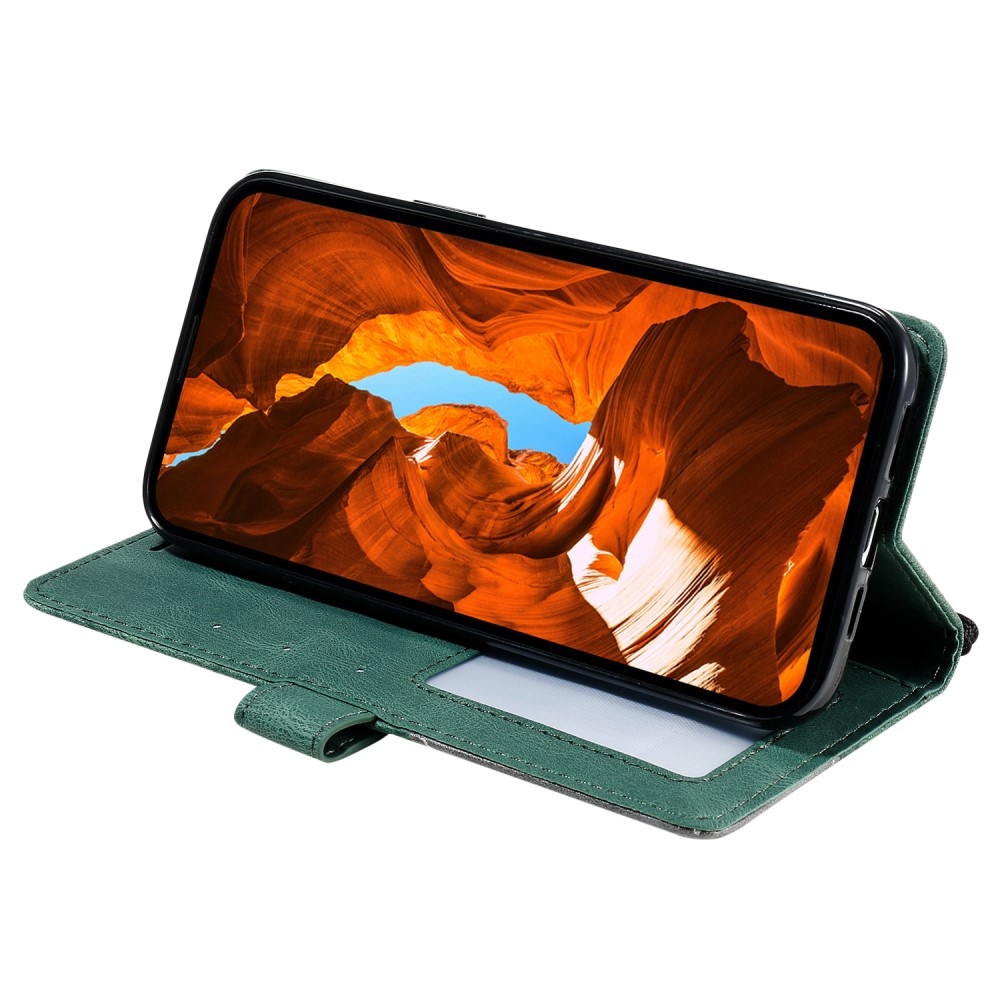 Vonalas könyv tok Xiaomi Redmi Note 14 Pro 5G/Poco X7 5G/Note 14 Pro+ 5G - zöld