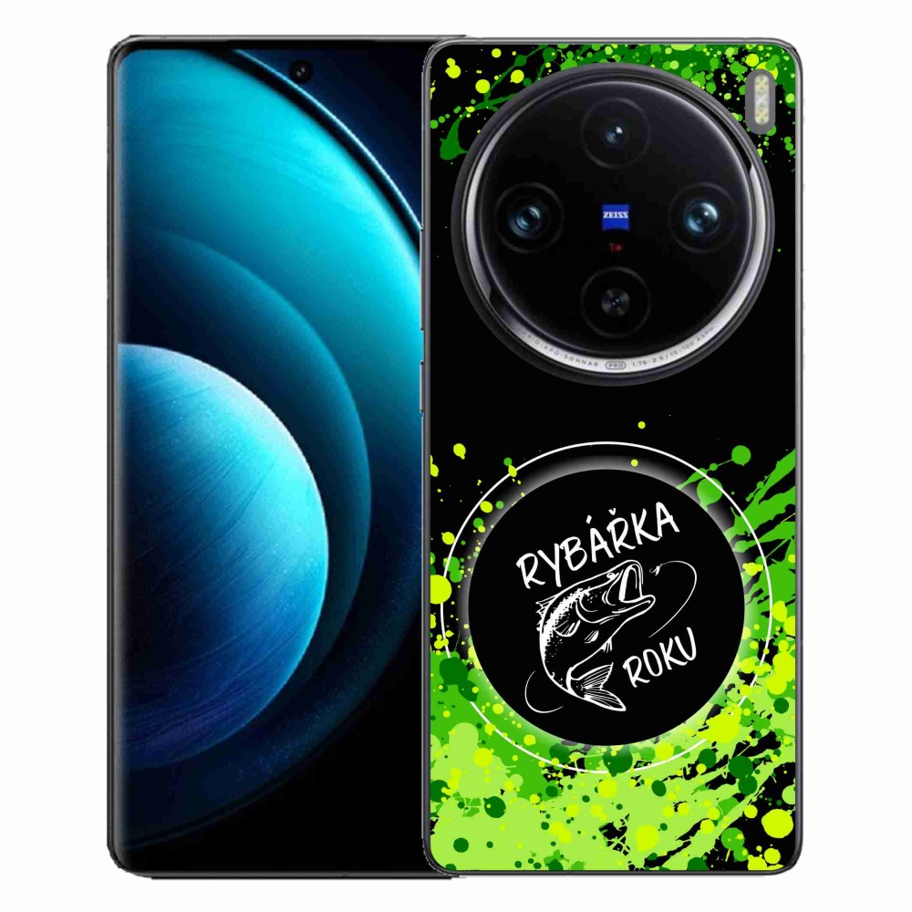 Gél borítás mmCase a Vivo X100 Pro 5G-n - az év horgásza fekete háttérrel