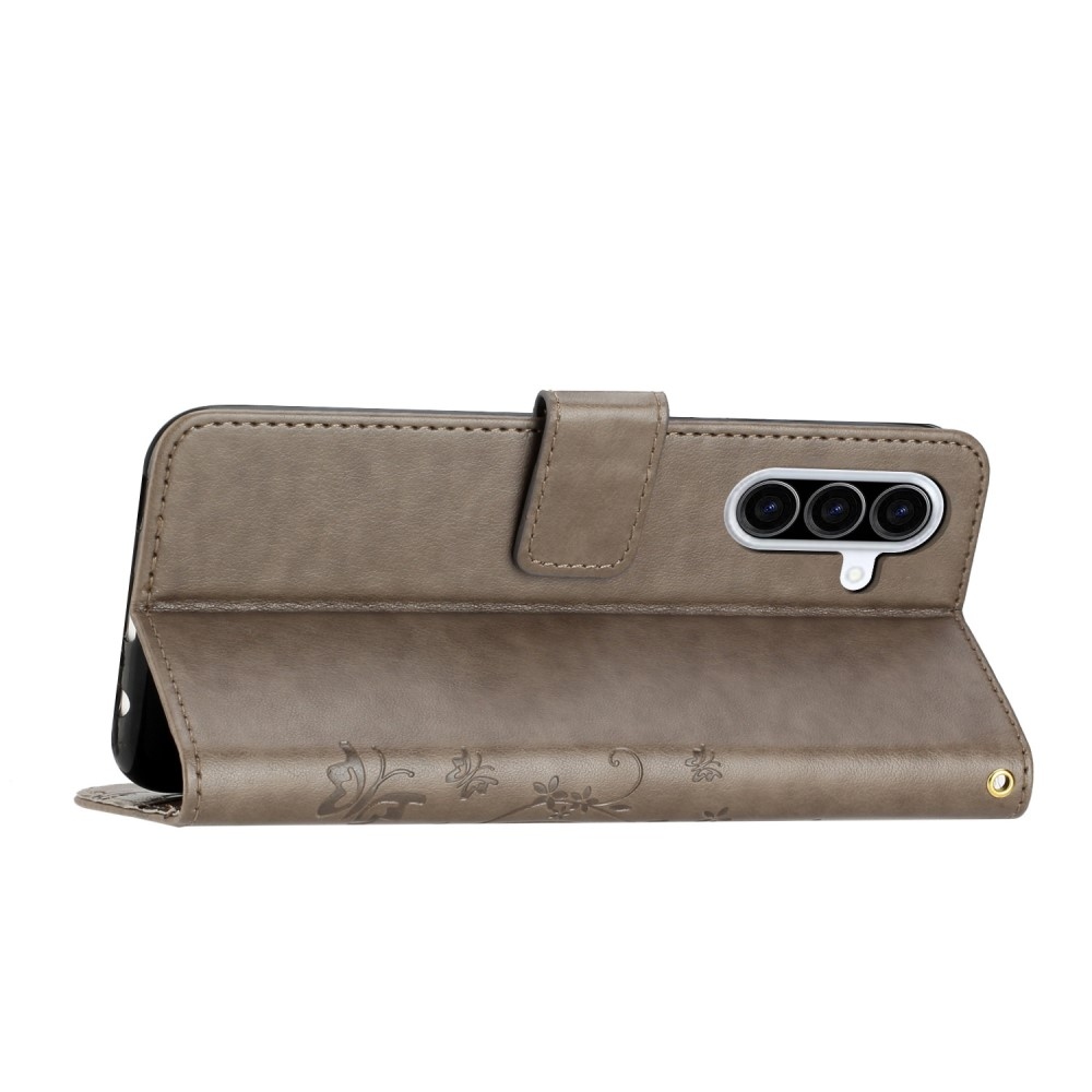 Virágok könyv tok Samsung Galaxy A36 5G - szürke