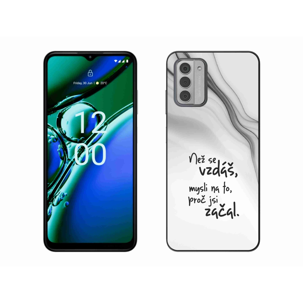 Zselés borítás mmCase a Nokia G42 készülékhez - idézet 2 fehér háttér