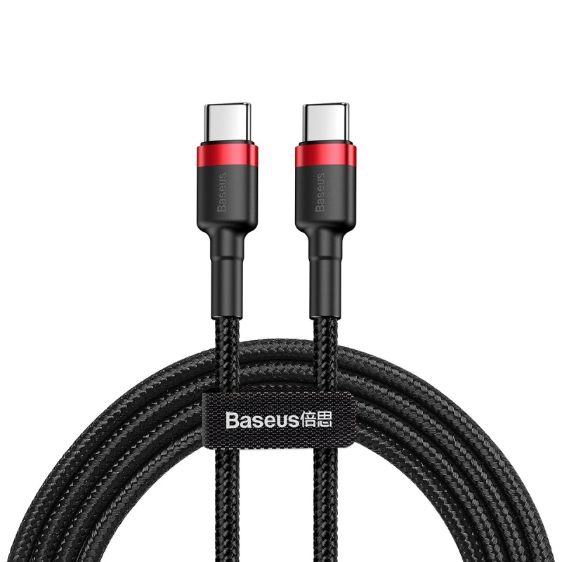 Baseus Cafule Flash töltő adat kábel USB-C - USB-C 60W 1m Piros/fekete